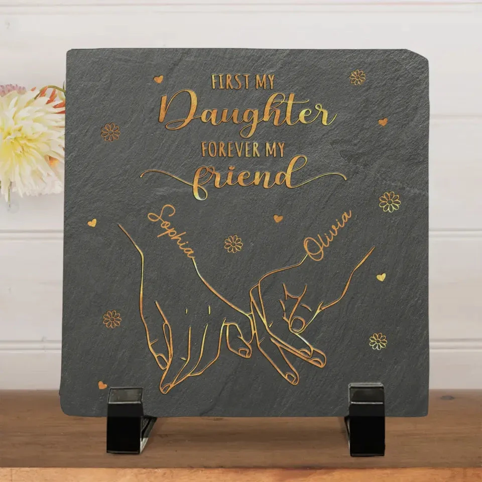 Happiness Is Mother And Daughter Time - Family Personalized Custom Square Shaped Stone With Stand - Gift For Mom, Grandma 2 Happiness Is Mother And Daughter Time - Family Personalized Custom Square Shaped Stone With Stand - Gift For Mom, Grandma - Image 2