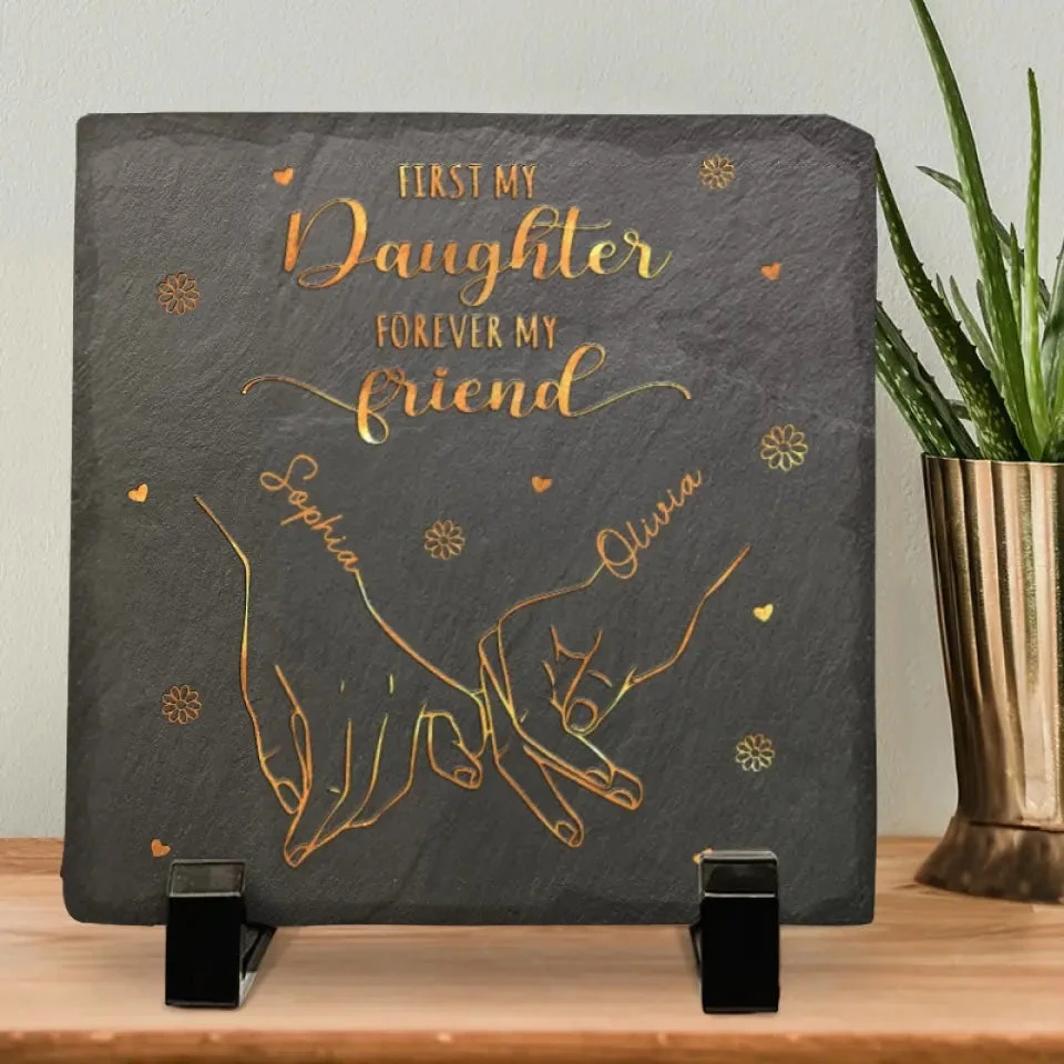 Happiness Is Mother And Daughter Time - Family Personalized Custom Square Shaped Stone With Stand - Gift For Mom, Grandma 3 Happiness Is Mother And Daughter Time - Family Personalized Custom Square Shaped Stone With Stand - Gift For Mom, Grandma - Image 3