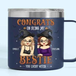 You Are My Favorite Witch - Bestie Personalized Custom 14oz Stainless Steel Tumbler With Handle - Halloween Gift For Best Friends, BFF, Sisters -Pawfect House Store 66bb068fb5fe3