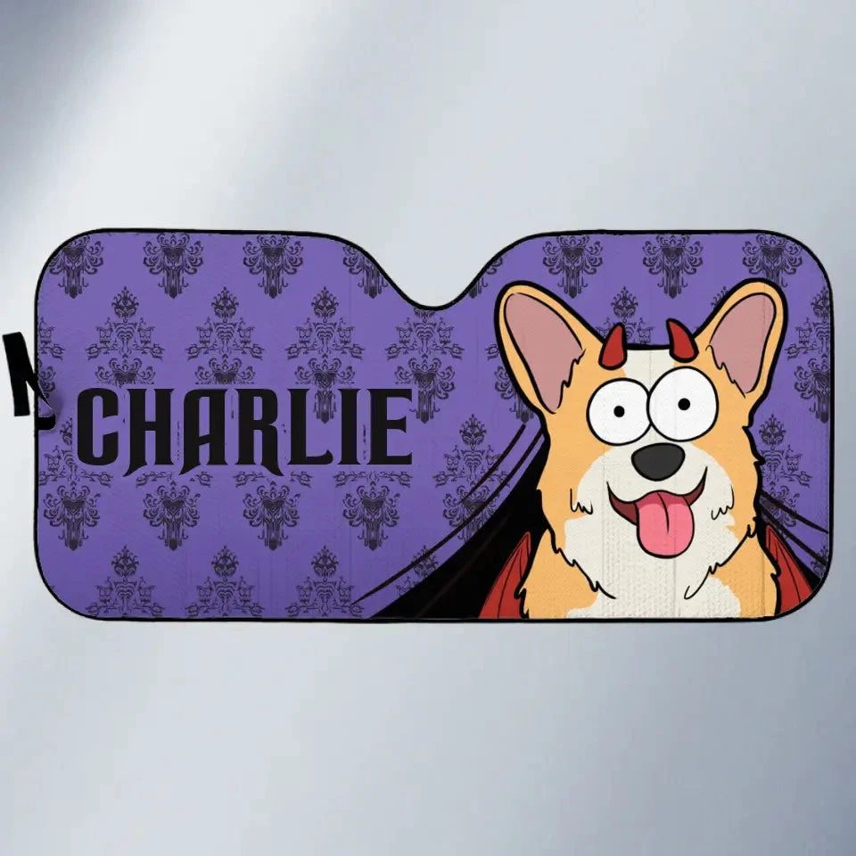 Pawsitively Bewitched By My Spooktacular Pet - Dog & Cat Personalized Custom Auto Windshield Sunshade, Car Window Protector - Halloween Gift For Pet Owners, Pet Lovers 2 Pawsitively Bewitched By My Spooktacular Pet - Dog & Cat Personalized Custom Auto Windshield Sunshade, Car Window Protector - Halloween Gift For Pet Owners, Pet Lovers - Image 2