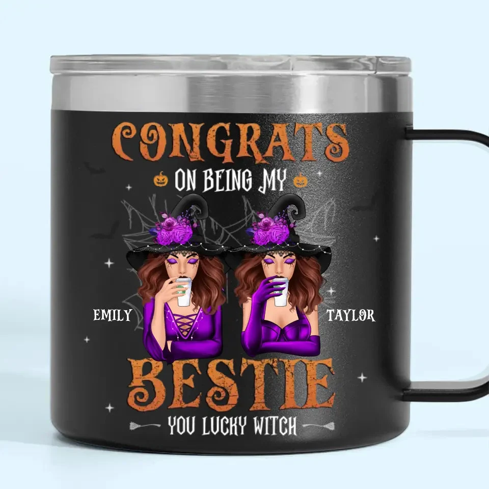 Congrats On Being My Sister - Bestie Personalized Custom 14oz Stainless Steel Tumbler With Handle - Halloween Gift For Best Friends, BFF, Sisters 5 Congrats On Being My Sister - Bestie Personalized Custom 14oz Stainless Steel Tumbler With Handle - Halloween Gift For Best Friends, BFF, Sisters - Image 5