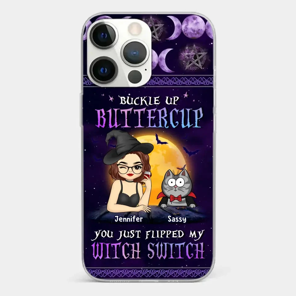 You Just Flipped My Witch Switch - Cat Personalized Custom Clear Phone Case - Halloween Gift For Pet Owners, Pet Lovers 2 You Just Flipped My Witch Switch - Cat Personalized Custom Clear Phone Case - Halloween Gift For Pet Owners, Pet Lovers - Image 2