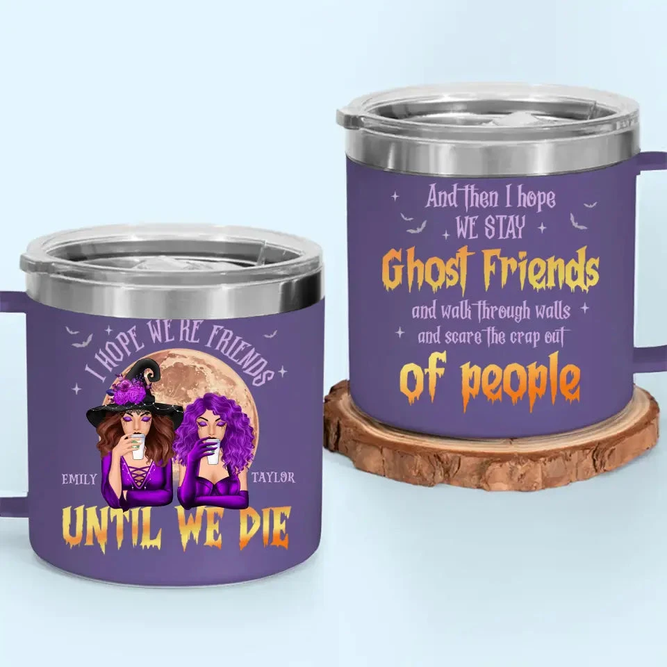 Besties For Life, The Bond Never Fades - Bestie Personalized Custom 14oz Stainless Steel Tumbler With Handle - Halloween Gift For Best Friends, BFF, Sisters 8 Besties For Life, The Bond Never Fades - Bestie Personalized Custom 14oz Stainless Steel Tumbler With Handle - Halloween Gift For Best Friends, BFF, Sisters - Image 8