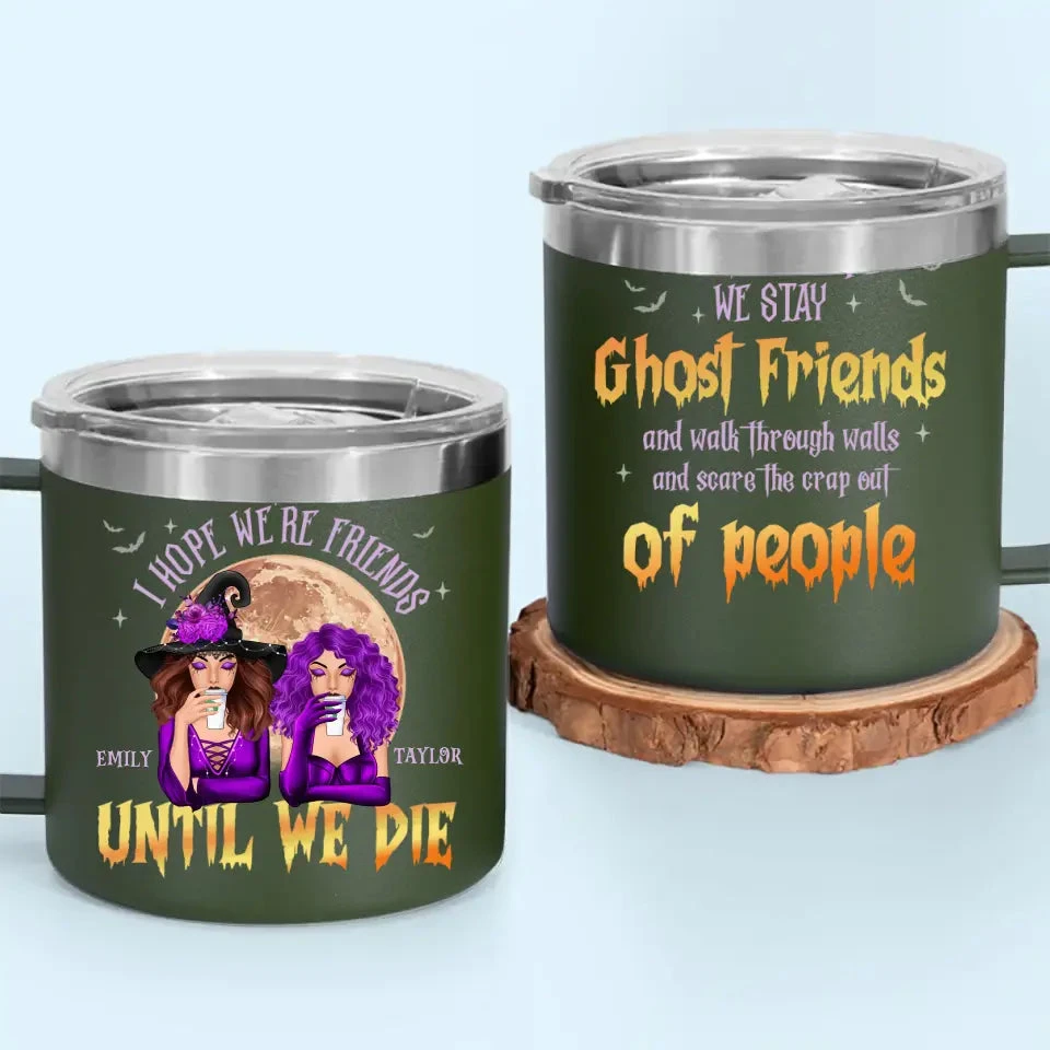 Besties For Life, The Bond Never Fades - Bestie Personalized Custom 14oz Stainless Steel Tumbler With Handle - Halloween Gift For Best Friends, BFF, Sisters 6 Besties For Life, The Bond Never Fades - Bestie Personalized Custom 14oz Stainless Steel Tumbler With Handle - Halloween Gift For Best Friends, BFF, Sisters - Image 6