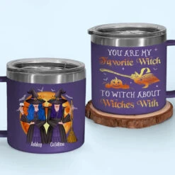 We Are Witches By Nature - Bestie Personalized Custom 14oz Stainless Steel Tumbler With Handle - Halloween Gift For Best Friends, BFF, Sisters