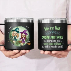 We Are Classy Witches - Bestie Personalized Custom 14oz Stainless Steel Tumbler With Handle - Halloween Gift For Best Friends, BFF, Sisters 10 We Are Classy Witches - Bestie Personalized Custom 14oz Stainless Steel Tumbler With Handle - Halloween Gift For Best Friends, BFF, Sisters -Pawfect House Store 66bc74d30ef59