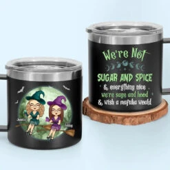 We Are Classy Witches - Bestie Personalized Custom 14oz Stainless Steel Tumbler With Handle - Halloween Gift For Best Friends, BFF, Sisters 12 We Are Classy Witches - Bestie Personalized Custom 14oz Stainless Steel Tumbler With Handle - Halloween Gift For Best Friends, BFF, Sisters -Pawfect House Store 66bc844ac2399