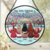 The Love Bewteen A Mother And Daughters Is Forever - Family Personalized Custom Stained Glass Window Hanging Suncatcher - Christmas Gift For Mom, Daughter