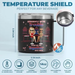 You're My Sister At Heart - Bestie Personalized Custom 14oz Stainless Steel Tumbler With Handle - Gift For Best Friends, BFF, Sisters -Pawfect House Store 66bebdcb46a0e