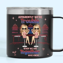 You're My Sister At Heart - Bestie Personalized Custom 14oz Stainless Steel Tumbler With Handle - Gift For Best Friends, BFF, Sisters -Pawfect House Store 66bebf682af69