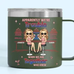 You're My Sister At Heart - Bestie Personalized Custom 14oz Stainless Steel Tumbler With Handle - Gift For Best Friends, BFF, Sisters -Pawfect House Store 66bebf6b548c5