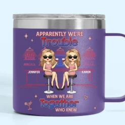 You're My Sister At Heart - Bestie Personalized Custom 14oz Stainless Steel Tumbler With Handle - Gift For Best Friends, BFF, Sisters -Pawfect House Store 66bebf71b9232