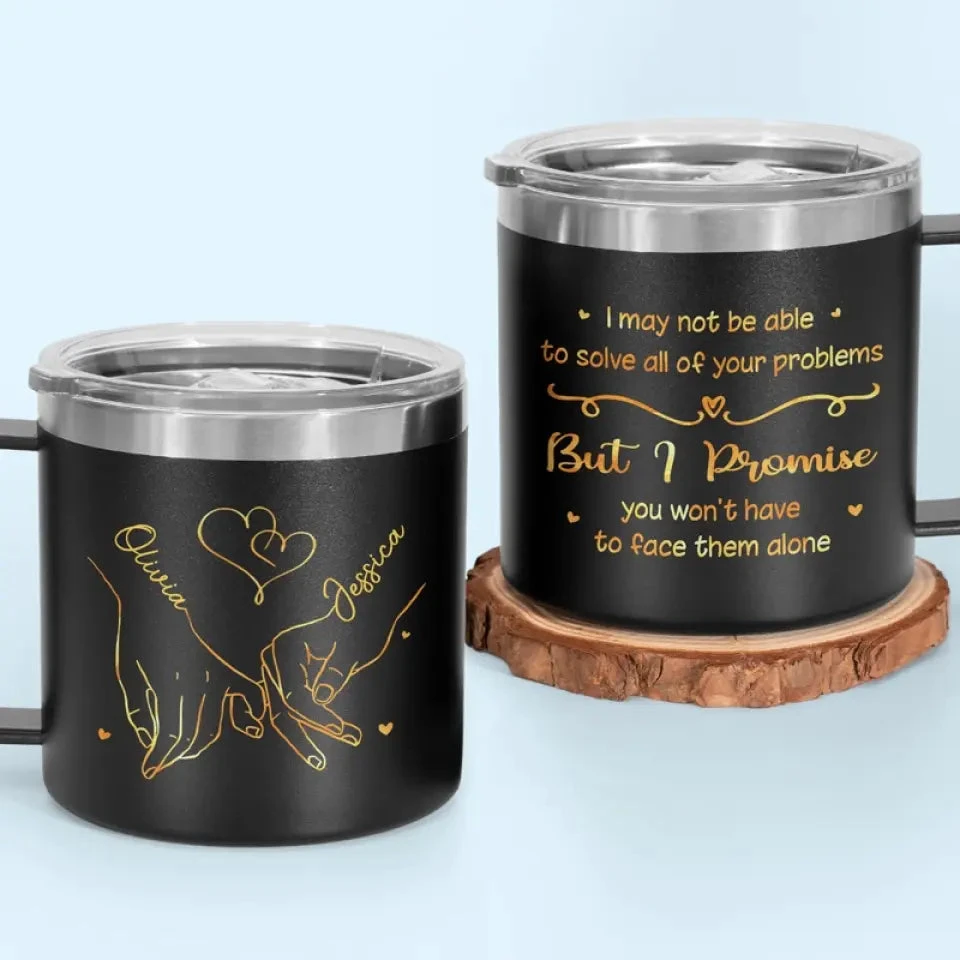 True Friendship Is The Greatest Gift Of All - Bestie Personalized Custom 14oz Stainless Steel Tumbler With Handle - Gift For Best Friends, BFF, Sisters