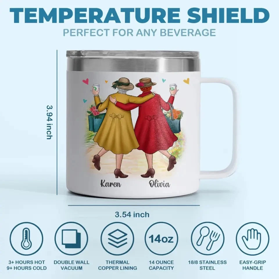 A Bestie Is Someone Who Is Always There For You, No Matter What - Bestie Personalized Custom 14oz Stainless Steel Tumbler With Handle - Gift For Best Friends, BFF, Sisters 4 A Bestie Is Someone Who Is Always There For You, No Matter What - Bestie Personalized Custom 14oz Stainless Steel Tumbler With Handle - Gift For Best Friends, BFF, Sisters - Image 4