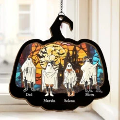 Home Is Where The Haunt Is - Family Personalized Window Hanging Suncatcher - Halloween Gift For Family Members