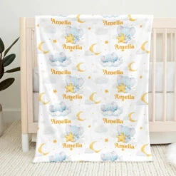 Such A Big Miracle, In Such A Little Elephant - Family Personalized Custom Baby Blanket - Gift For Baby Kids, Newborn Baby
