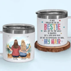 A Bestie Is Someone Who Makes Life More Fun - Bestie Personalized Custom 14oz Stainless Steel Tumbler With Handle - Gift For Best Friends, BFF, Sisters -Pawfect House Store 66c30b9881ebb