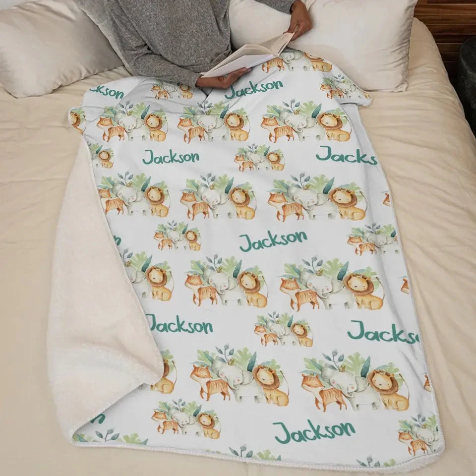 Woodland Animals In Da House - Family Personalized Custom Baby Blanket - Gift For Baby Kids, Newborn Baby 7 Woodland Animals In Da House - Family Personalized Custom Baby Blanket - Gift For Baby Kids, Newborn Baby - Image 7