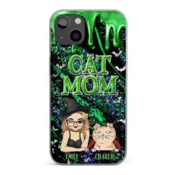 Witchy Vibes For Cat Mom This Halloween - Cat Personalized Custom Clear Phone Case - Halloween Gift For Pet Owners, Pet Lovers