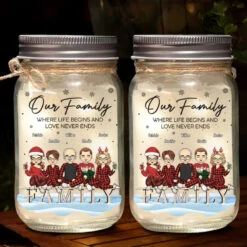 Family Is The True Gift Of Christmas - Family Personalized Custom Mason Jar Light - Christmas Gift For Family Members 8 Family Is The True Gift Of Christmas - Family Personalized Custom Mason Jar Light - Christmas Gift For Family Members -Pawfect House Store 66c447330d775