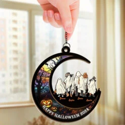 Halloween Brings Us Together For Fun And Laughter - Family Personalized Window Hanging Suncatcher - Halloween Gift For Family Members -Pawfect House Store 66c4589e00414