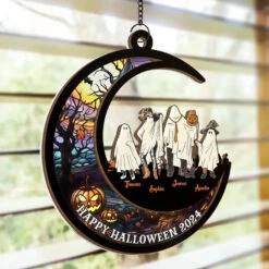 Halloween Brings Us Together For Fun And Laughter - Family Personalized Window Hanging Suncatcher - Halloween Gift For Family Members -Pawfect House Store 66c4589edbe3b