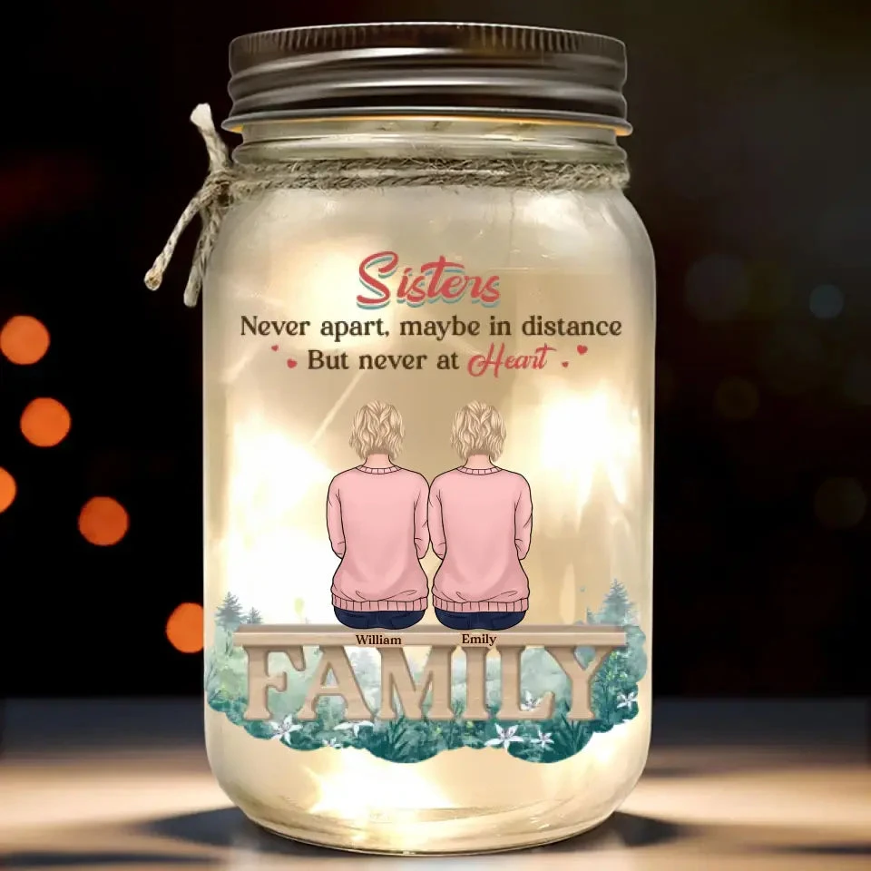Always There For Each Other - Family Personalized Custom Mason Jar Light - Gift For Siblings, Brothers, Sisters 2 Always There For Each Other - Family Personalized Custom Mason Jar Light - Gift For Siblings, Brothers, Sisters - Image 2