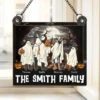 Having A Bloody Good Time - Family Personalized Window Hanging Suncatcher - Halloween Gift For Family Members