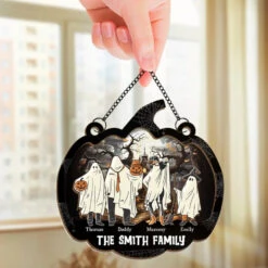 One Spooky Family - Family Personalized Window Hanging Suncatcher - Halloween Gift For Family Members -Pawfect House Store 66c6e7f0d43f2