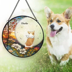 No Longer By My Side, But Forever In My Heart - Memorial Personalized Custom Stained Glass Window Hanging Suncatcher - Sympathy Gift For Pet Owners, Pet Lovers -Pawfect House Store 66c7154d6d601 large 39c9ea9d 722a 4582 b741 640d34fe2bd2