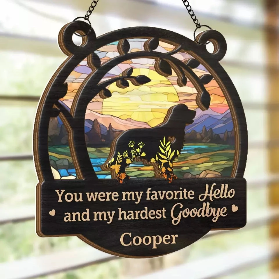 A Dog Wags His Tail With His Heart - Memorial Personalized Window Hanging Suncatcher - Sympathy Gift For Pet Owners, Pet Lovers 6 A Dog Wags His Tail With His Heart - Memorial Personalized Window Hanging Suncatcher - Sympathy Gift For Pet Owners, Pet Lovers - Image 6