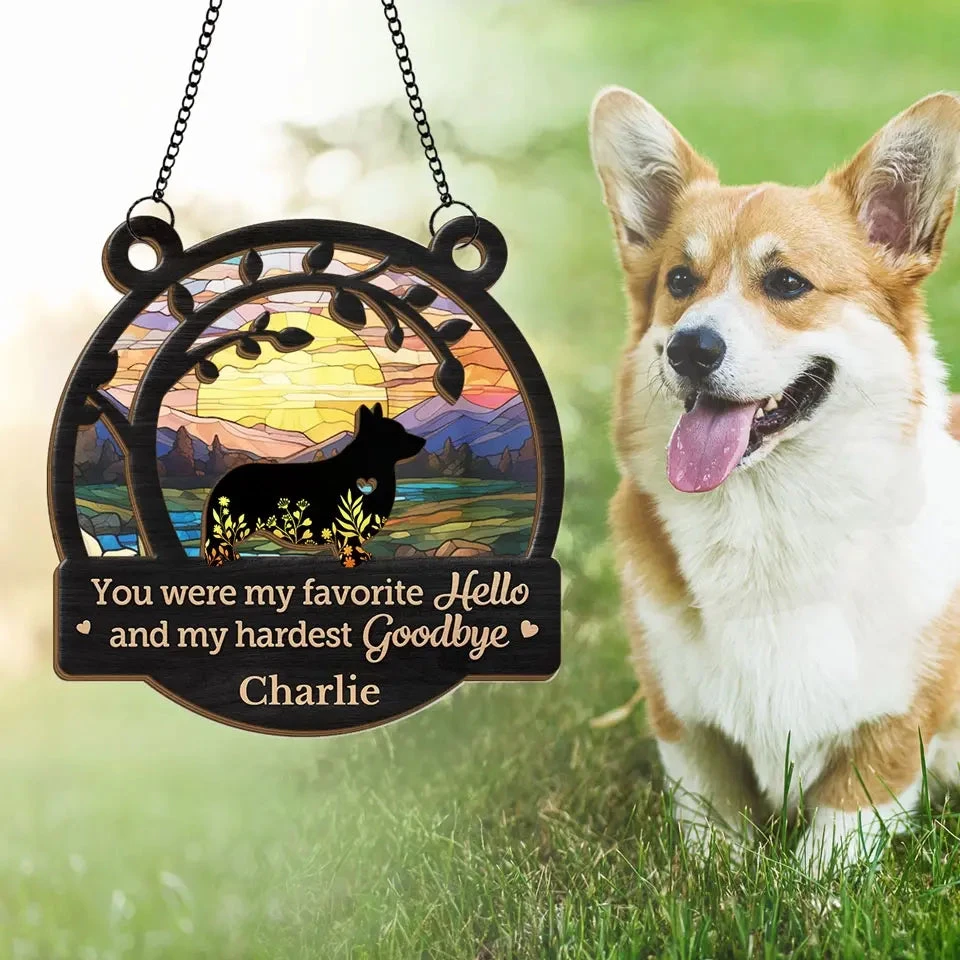 A Dog Wags His Tail With His Heart - Memorial Personalized Window Hanging Suncatcher - Sympathy Gift For Pet Owners, Pet Lovers 4 A Dog Wags His Tail With His Heart - Memorial Personalized Window Hanging Suncatcher - Sympathy Gift For Pet Owners, Pet Lovers - Image 4
