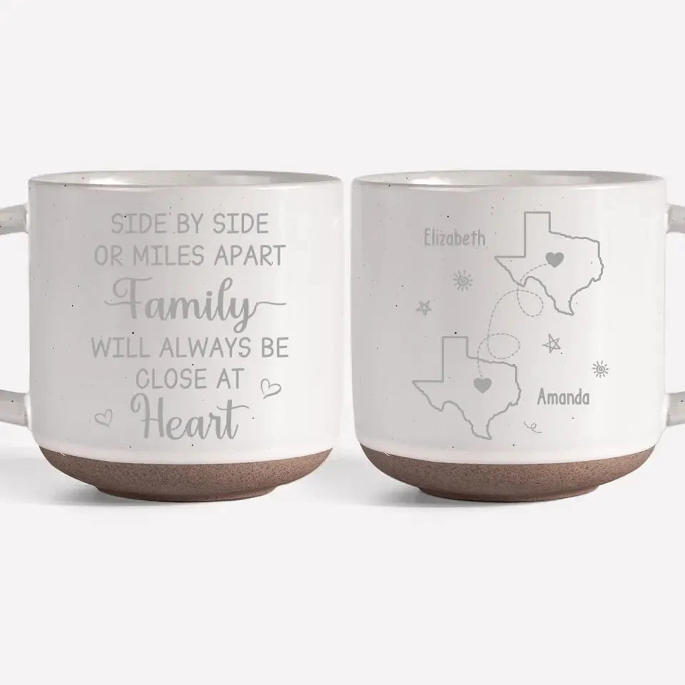 Though We May Be Far Apart, We Are Always Close At Heart - Family Personalized Custom Pottery Mug - Gift For Family Members 7 Though We May Be Far Apart, We Are Always Close At Heart - Family Personalized Custom Pottery Mug - Gift For Family Members - Image 7
