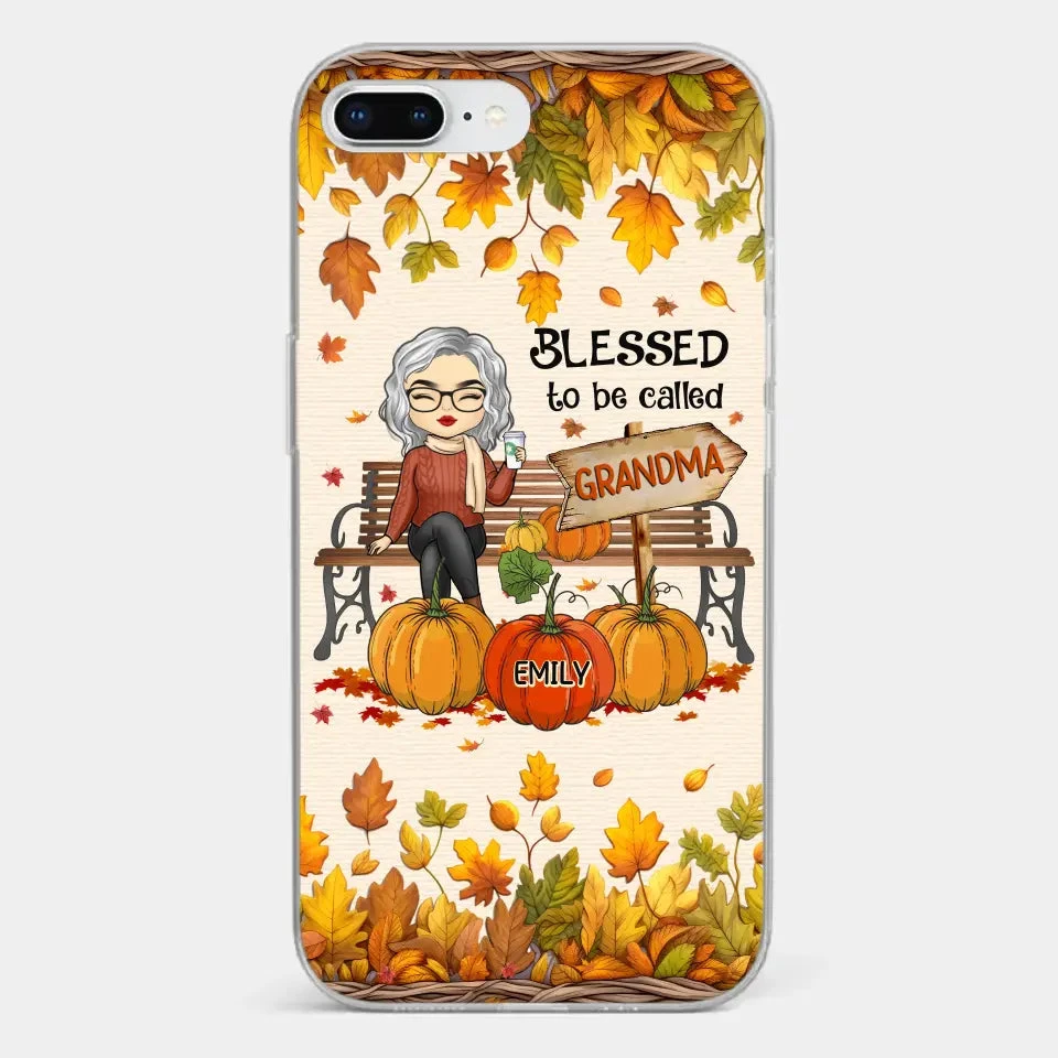 Grandma's Love Is The Heart Of Our Family - Family Personalized Custom Clear Phone Case - Autumn Fall Gift For Grandma 4 Grandma's Love Is The Heart Of Our Family - Family Personalized Custom Clear Phone Case - Autumn Fall Gift For Grandma - Image 4