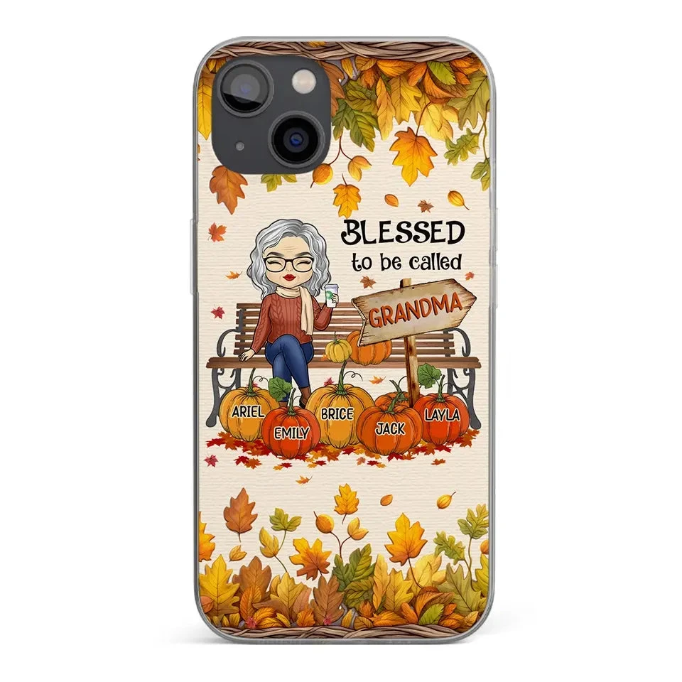 Grandma's Love Is The Heart Of Our Family - Family Personalized Custom Clear Phone Case - Autumn Fall Gift For Grandma 1 Grandma's Love Is The Heart Of Our Family - Family Personalized Custom Clear Phone Case - Autumn Fall Gift For Grandma