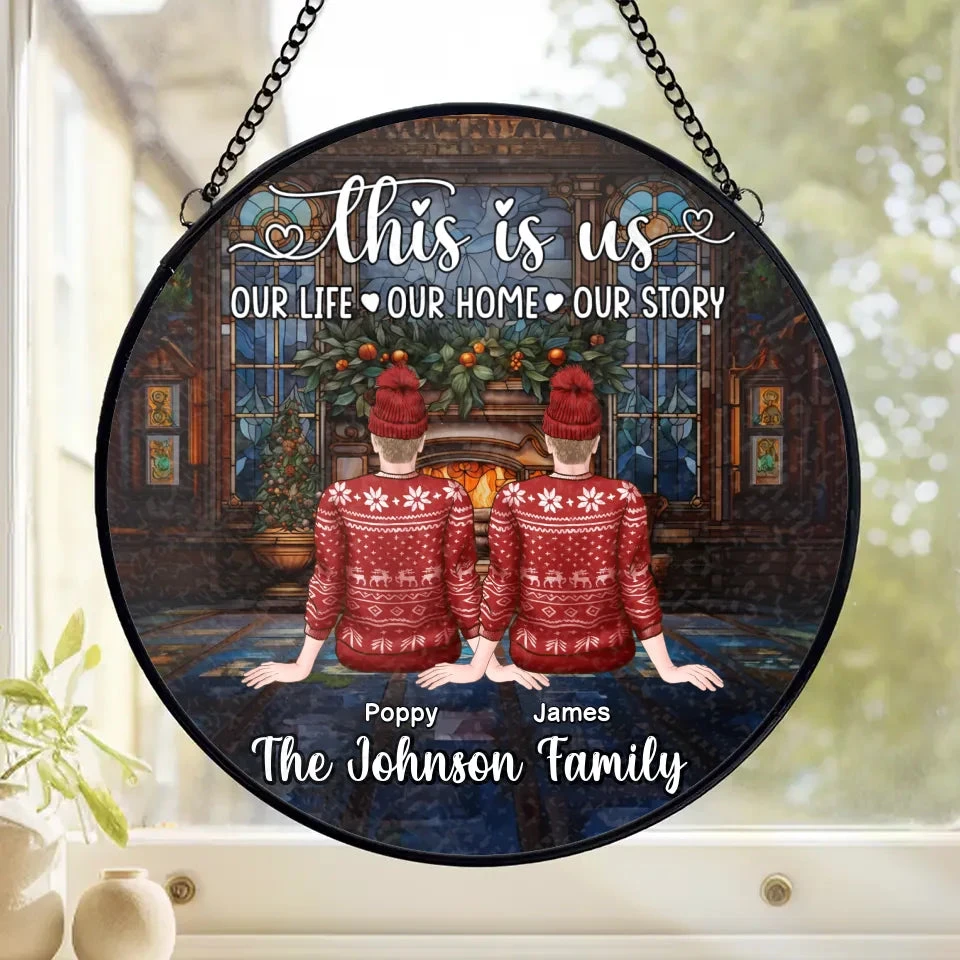Our Life, Our Home, Our Story - Family Personalized Custom Stained Glass Window Hanging Suncatcher - Christmas Gift For Family Members 2 Our Life, Our Home, Our Story - Family Personalized Custom Stained Glass Window Hanging Suncatcher - Christmas Gift For Family Members - Image 2