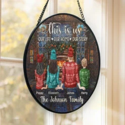 Our Life, Our Home, Our Story - Family Personalized Custom Stained Glass Window Hanging Suncatcher - Christmas Gift For Family Members 7 Our Life, Our Home, Our Story - Family Personalized Custom Stained Glass Window Hanging Suncatcher - Christmas Gift For Family Members -Pawfect House Store 66d061f5b3c32