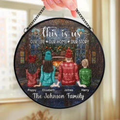 Our Life, Our Home, Our Story - Family Personalized Custom Stained Glass Window Hanging Suncatcher - Christmas Gift For Family Members 8 Our Life, Our Home, Our Story - Family Personalized Custom Stained Glass Window Hanging Suncatcher - Christmas Gift For Family Members -Pawfect House Store 66d061f67007f