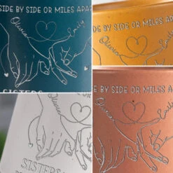 Sisters Will Always Be Connected By Heart - Bestie Personalized Custom Pottery Mug - Gift For Best Friends, BFF, Sisters -Pawfect House Store 66d7c9b53c391