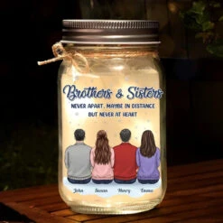 A Sibling Is A Forever Friend - Family Personalized Custom Mason Jar Light - Gift For Siblings, Brothers, Sisters