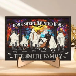 Clothes Make A Statement, Costumes Tell A Story - Family Personalized Custom 2-Layered Wooden Plaque With Stand - Halloween Gift For Family Members