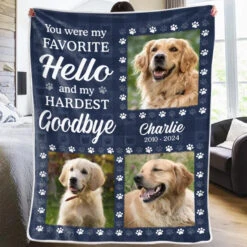 Custom Photo You Were My Favorite Greeting And Hardest Parting - Memorial Personalized Custom Blanket - Sympathy Gift For Pet Owners, Pet Lovers -Pawfect House Store 66d93820eeced