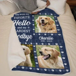 Custom Photo You Were My Favorite Greeting And Hardest Parting - Memorial Personalized Custom Blanket - Sympathy Gift For Pet Owners, Pet Lovers -Pawfect House Store 66d9384f4e0a9