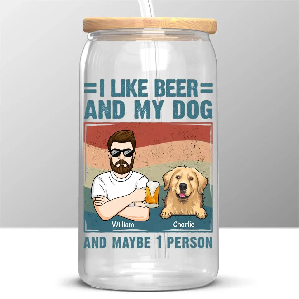 I Like Beer And My Dogs - Dog Personalized Custom Glass Cup, Iced Coffee Cup - Gift For Pet Owners, Pet Lovers 2 I Like Beer And My Dogs - Dog Personalized Custom Glass Cup, Iced Coffee Cup - Gift For Pet Owners, Pet Lovers - Image 2
