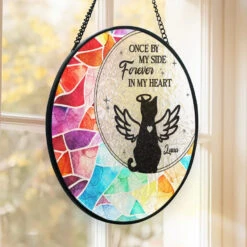 Best Friends Are Never Forgotten - Memorial Personalized Custom Stained Glass Window Hanging Suncatcher - Sympathy Gift For Pet Owners, Pet Lovers -Pawfect House Store 66da66501a3dc