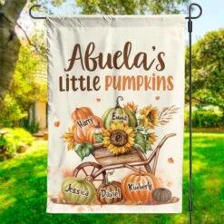 Abuela's Little Pumpkins - Family Personalized Custom Flag - Gift For Grandma