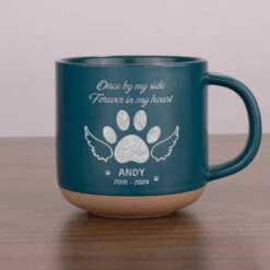 Pets And Angels Are Not Very Far Apart - Memorial Personalized Custom Pottery Mug - Sympathy Gift For Pet Owners, Pet Lovers
