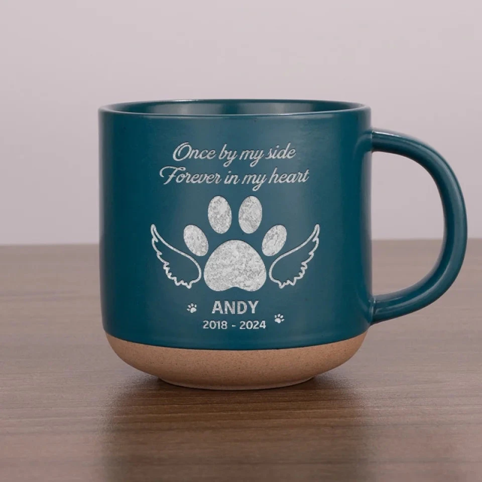 Pets And Angels Are Not Very Far Apart - Memorial Personalized Custom Pottery Mug - Sympathy Gift For Pet Owners, Pet Lovers 1 Pets And Angels Are Not Very Far Apart - Memorial Personalized Custom Pottery Mug - Sympathy Gift For Pet Owners, Pet Lovers