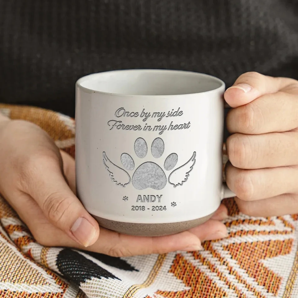 Pets And Angels Are Not Very Far Apart - Memorial Personalized Custom Pottery Mug - Sympathy Gift For Pet Owners, Pet Lovers 3 Pets And Angels Are Not Very Far Apart - Memorial Personalized Custom Pottery Mug - Sympathy Gift For Pet Owners, Pet Lovers - Image 3