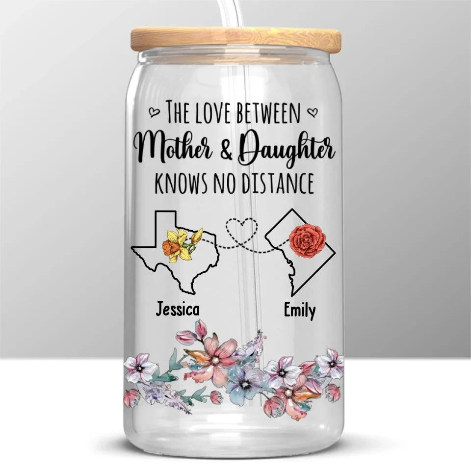A Mother Is A Daughter's Best Friend - Family Personalized Custom Glass Cup, Iced Coffee Cup - Gift For Mom, Daughter 2 A Mother Is A Daughter's Best Friend - Family Personalized Custom Glass Cup, Iced Coffee Cup - Gift For Mom, Daughter - Image 2